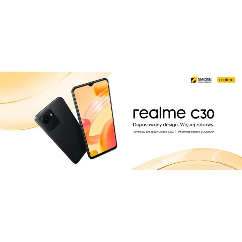 Smartfon Realme C30 3/32GB Czarny (RMX3623B)