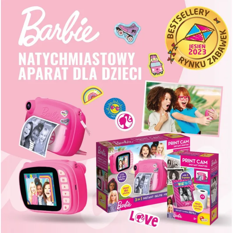 Aparat cyfrowy Lisciani Barbie print cam różowy