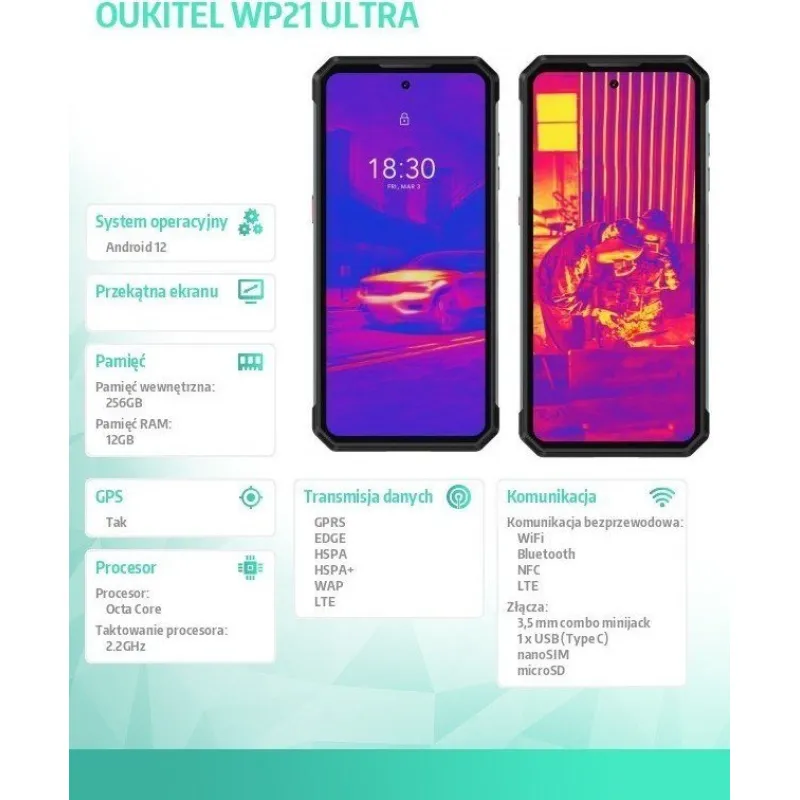 Smartfon Oukitel WP21 Ultra 12/256GB Czarny (WP21U-BK/OL)