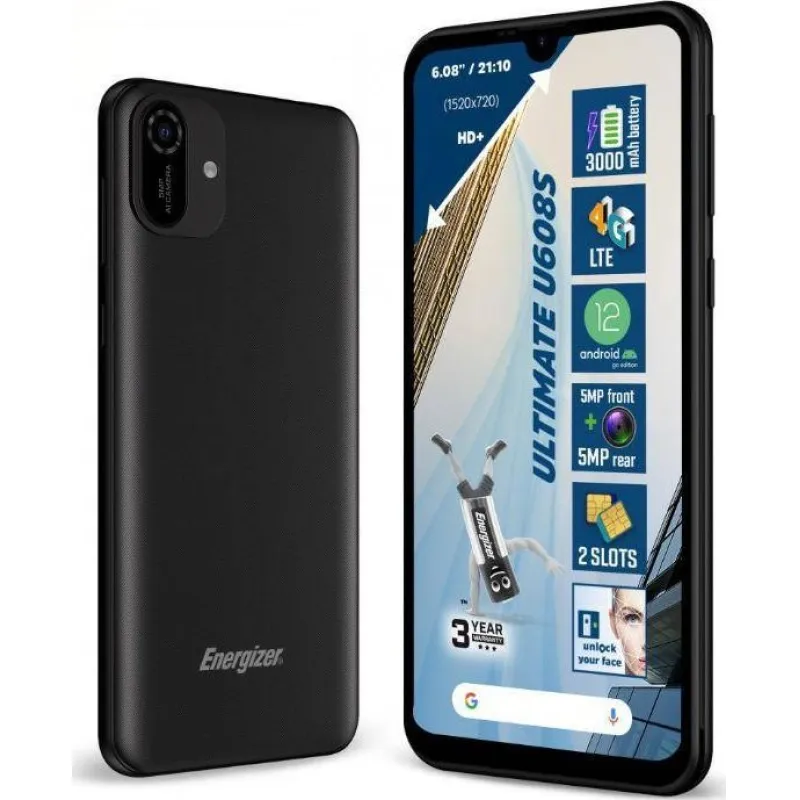 Smartfon Energizer U608S 2/32GB Czarny (U608SEU)