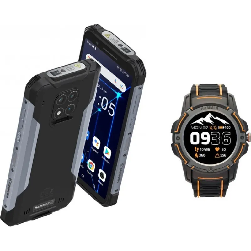 Smartfon myPhone Construction + Watch Plus 6/128GB Czarno-srebrny (TEL000862)