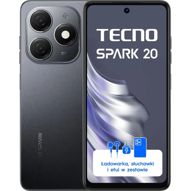 Smartfon Tecno Spark 20 8/256GB Czarny (KJ5n_256+8_GB)