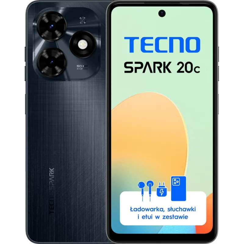 Smartfon Tecno Spark 20C 4/128GB Czarny (BG7n_128+4_GB)