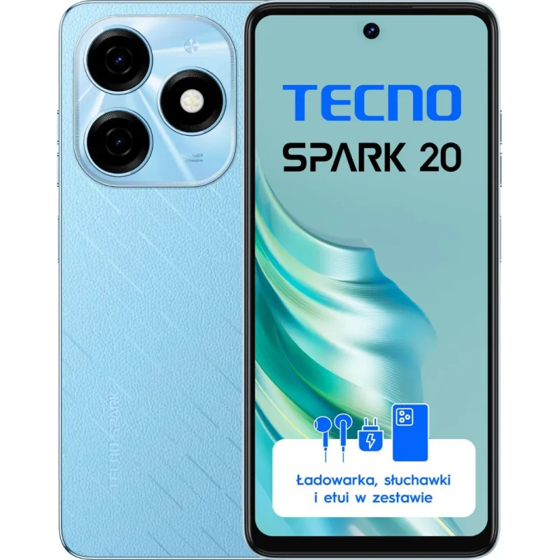 Smartfon Tecno Spark 20 8/256GB Niebieski (KJ5n_256+8_MSB)