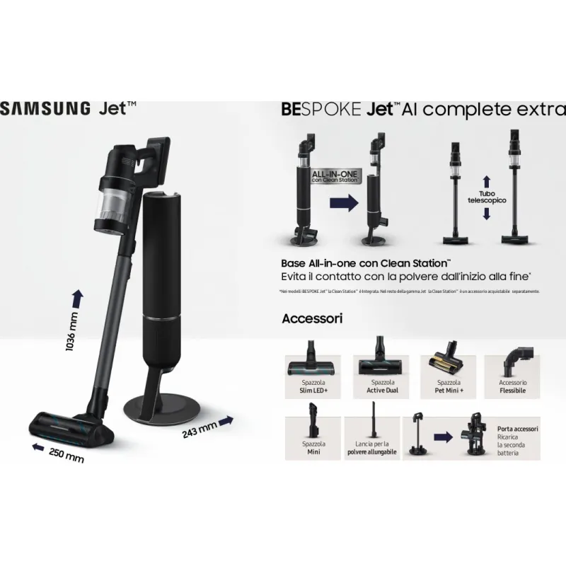 Odkurzacz pionowy Samsung Bespoke Jet AI VS28C9784QK/WA