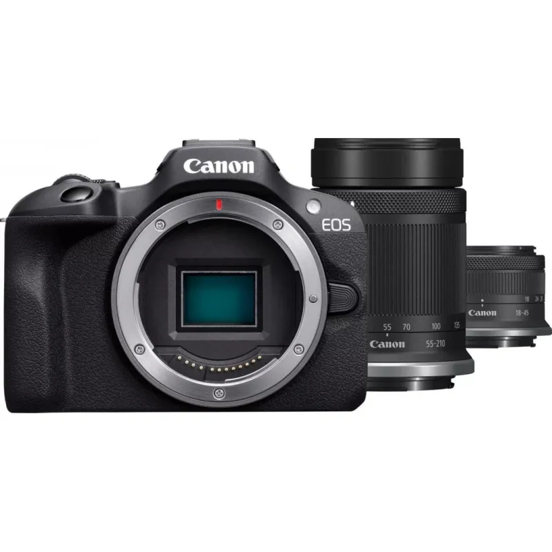 Aparat Canon EOS R100 + RF-S 18-45mm f/4.5-6.3 IS STM + RF-S 55-210mm f/5.0-7.1 IS STM (6052C023)