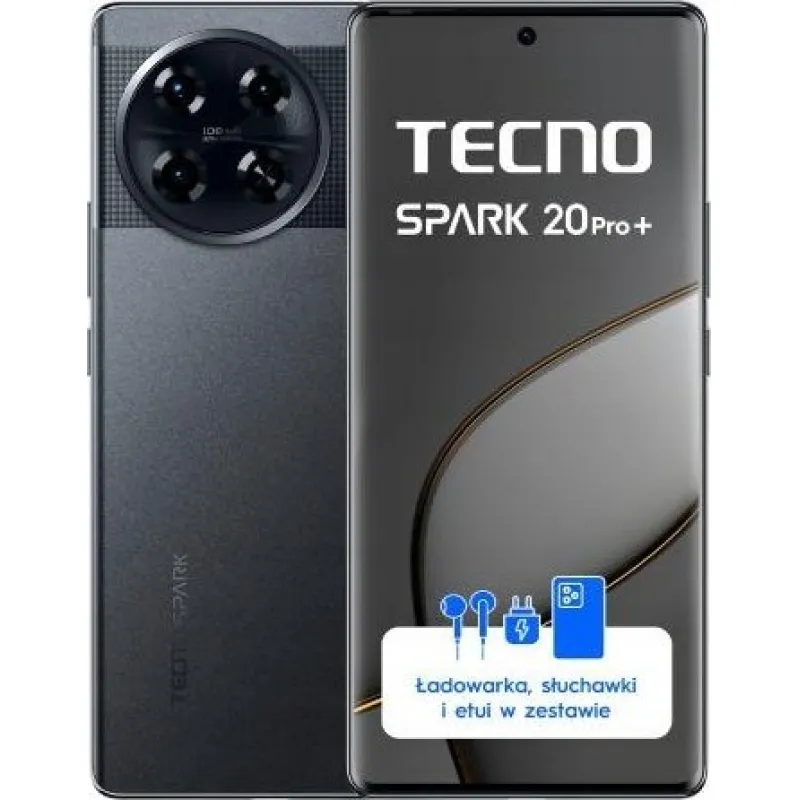 Smartfon Tecno Spark 20 Pro+ 8/256GB Grafitowy (4894947019111)