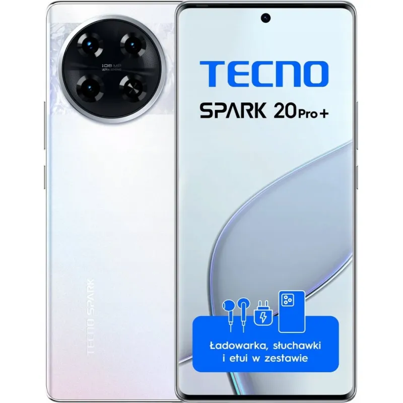 Smartfon Tecno Spark 20 Pro+ 8/256GB Biały (4894947019128)