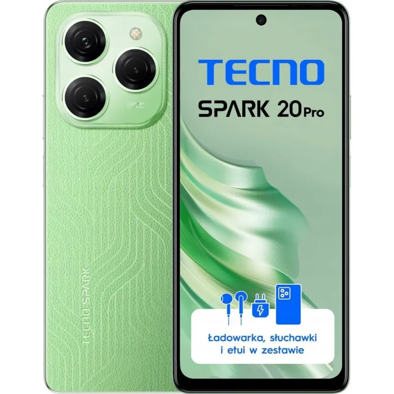 Smartfon Tecno Spark 20 Pro 8/256GB Zielony (KJ6_256+12_MSG)