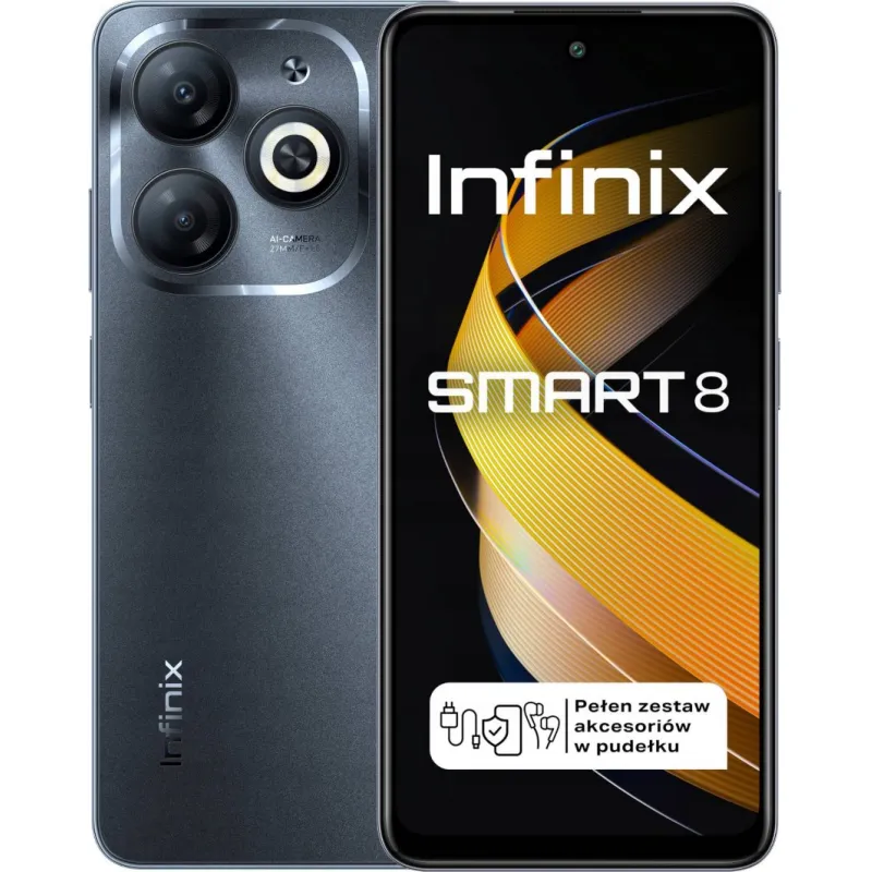 Smartfon Infinix Smart 8 3/64GB Czarny (I/X6525/3-64/TIMBER BLACK)