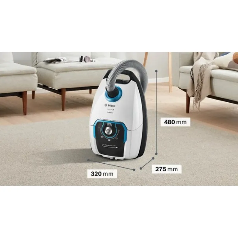 Odkurzacz Bosch Bosch Series 8 BGB75XSIL, cylinder vacuum cleaner (white, ProSilence)