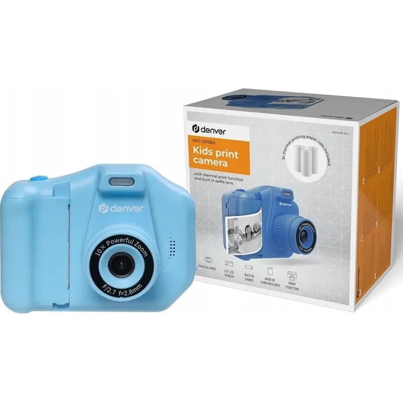 Aparat cyfrowy Denver Denver KPC-1370BU, Children''s digital camera, 249 g, Blue