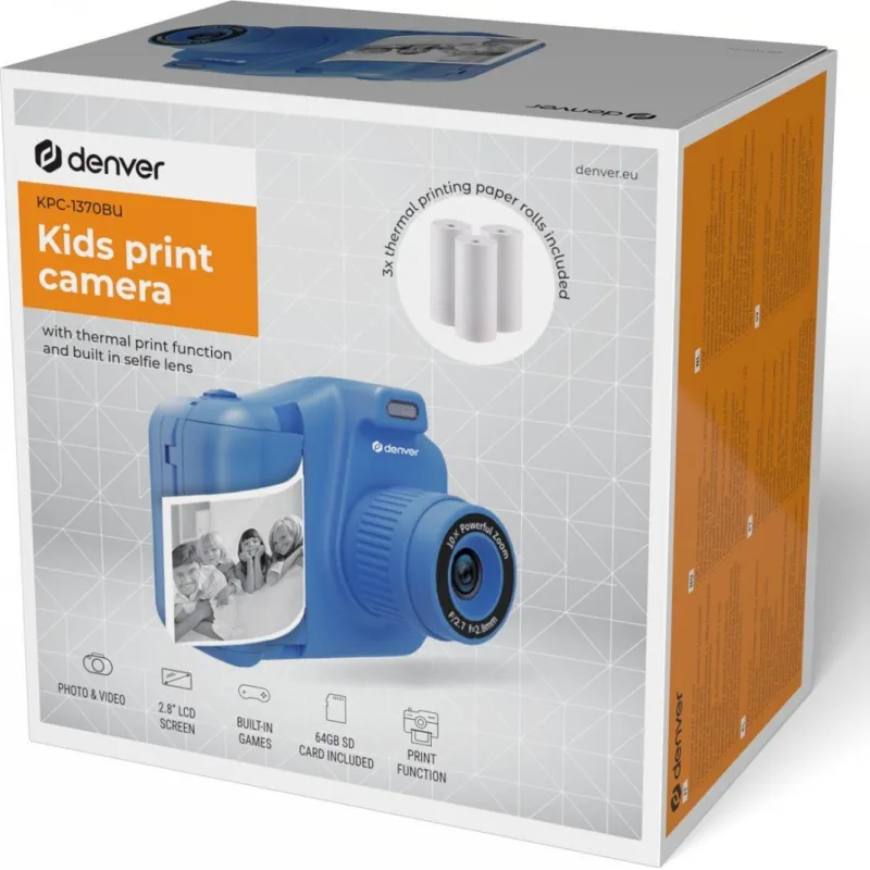 Aparat cyfrowy Denver Denver KPC-1370BU, Children''s digital camera, 249 g, Blue