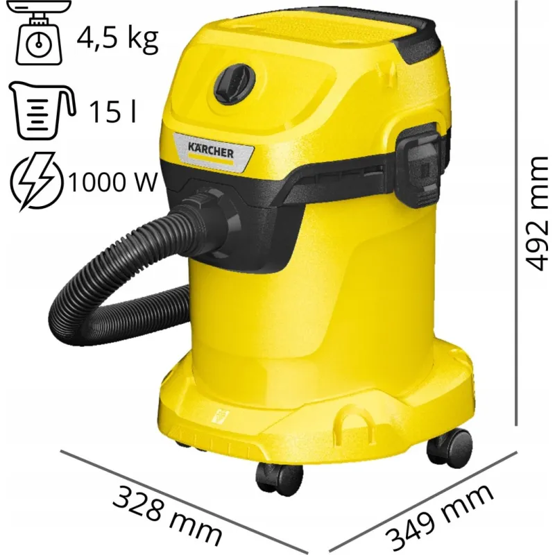 Odkurzacz przemysłowy Karcher KARCHER ODKURZACZ WD 3 V-15/6/20 EU