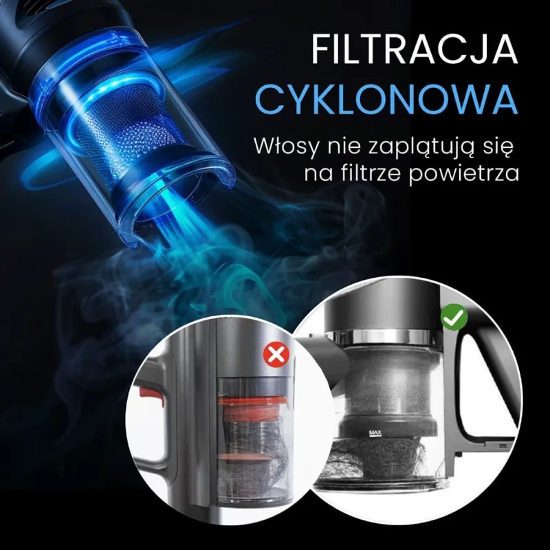 Odkurzacz pionowy Air Essence Bezprzewodowy, pionowy, ręczny odkurzacz Air Essence Bise, 100AW, tech