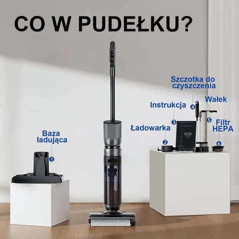 Odkurzacz pionowy Air Essence Air Essence Monsun bezprzewodowy, stojący, myjący odkurzacz