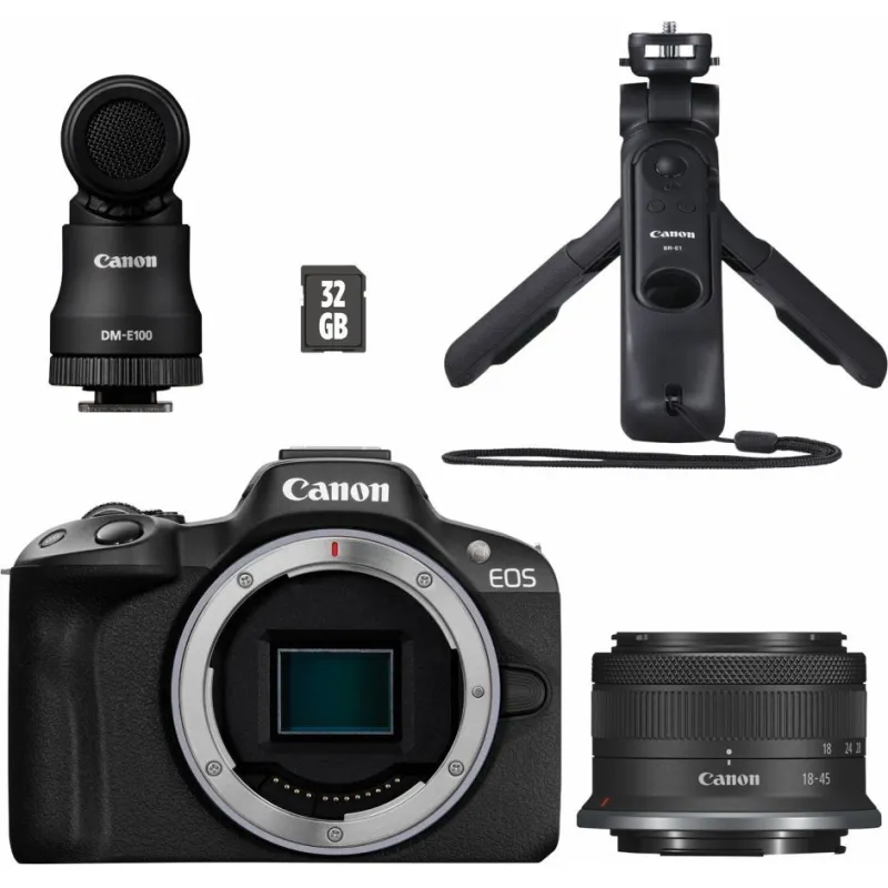 Aparat Canon EOS R50 czarny + RF-S 18-45mm f/4.5-6.3 IS STM Creator Kit (5811C035)