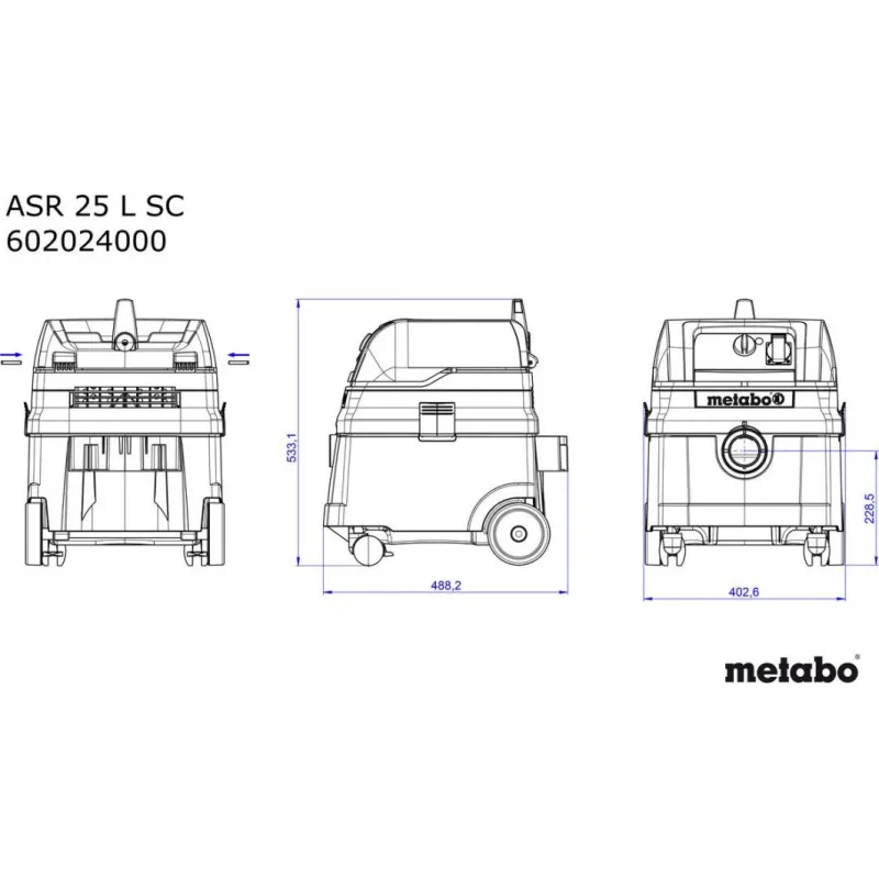 Odkurzacz przemysłowy Metabo ASR 25 L SC